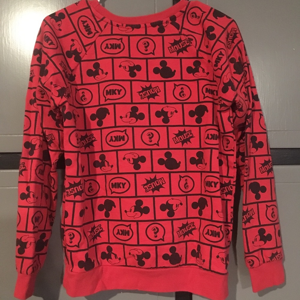 Red Mickey Mouse Disney Sweater, Small - Picture 2 of 2